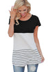 Sexy Black Color Block Striped Long Top